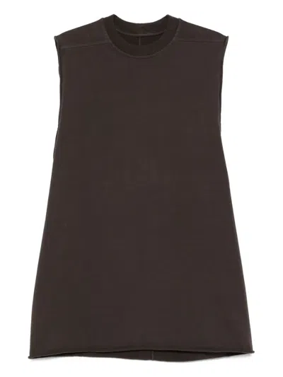 Rick Owens Jumbo Raw-edge Sleeveless Vest In Brown