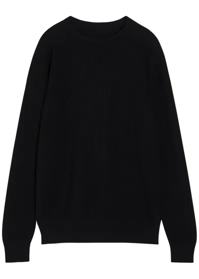 Rick Owens Jumbo Ribbed Wool Jumper In Black