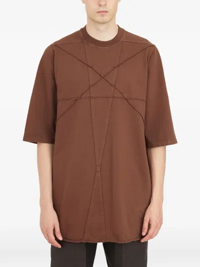 Rick Owens Jumbo Seam T-shirt In Brown