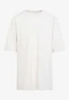 Rick Owens Natural White Cotton Jumbo Short Sleeves T-shirt In White