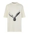 Rick Owens Relaxed Fit Graphic Print T-shirt With Nude Background In White