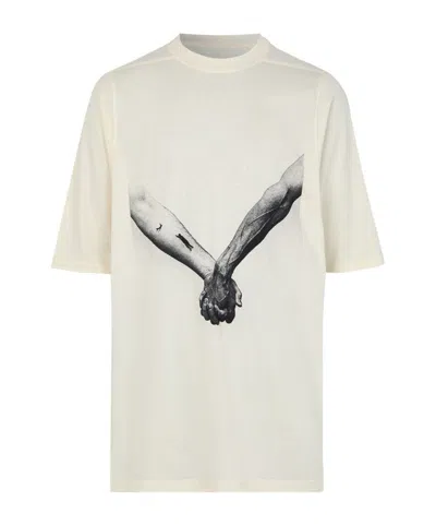 Rick Owens Jumbo Ss Maxi T-shirt In Neutrals