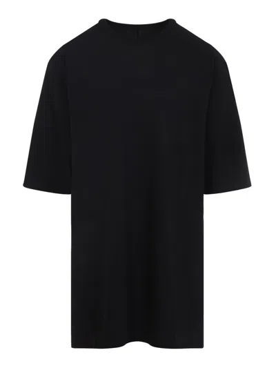 Rick Owens Black Cotton Jumbo Short Sleeves T-shirt