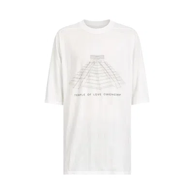 Pre-owned Rick Owens Jumbo Short-sleeve T-shirt 'milk Wash/black' | White | Men's Size L