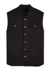 Rick Owens Jumbo Sleeveless Linen Shirt In Black