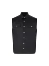 Rick Owens Black Linen Jumbo Sleeveless Outershirt With Pointed Collar In Black  