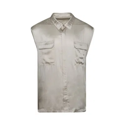 Pre-owned Rick Owens Jumbo Sleeveless Shirt 'dinge' | White | Men's Size 50