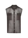 Rick Owens Jumbo Sleeveless Shirt Dust In Burgundy