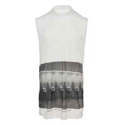 Rick Owens Jumbo Sleeveless Tank Cotton Gauze In White
