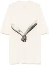 Rick Owens Relaxed Fit Graphic Print T-shirt With Nude Background In Neutrals