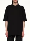 Rick Owens Short-sleeved Cotton T-shirt In Black