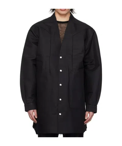 Rick Owens Jumbo V-neck Jacket In Black