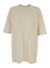 Rick Owens Jumbo White Round Neck T-shirt In Cotton Man In White