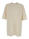 Rick Owens Jumbo White Round Neck T-shirt In Cotton Man In White