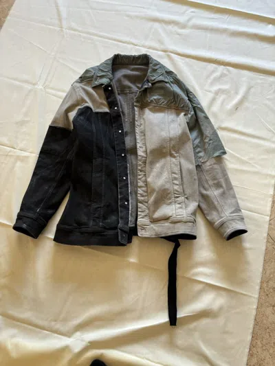 Pre-owned Rick Owens Jumbo Worker Jacket Mineral Pearl In Sand