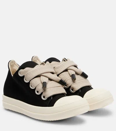 Rick Owens Black Tower Jumbolaced Low Sneaks Sneakers In Multi