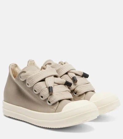 Rick Owens Jumbolace Canvas Sneakers In Neutral