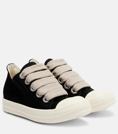 Rick Owens Jumbolace Denim Sneakers In Black