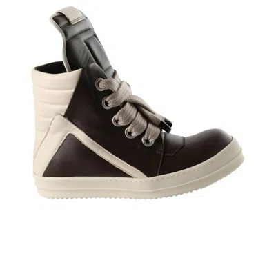 Pre-owned Rick Owens Jumbolace Geobasket Sneaker 'macassar Milk' | Black | Men's Size 43