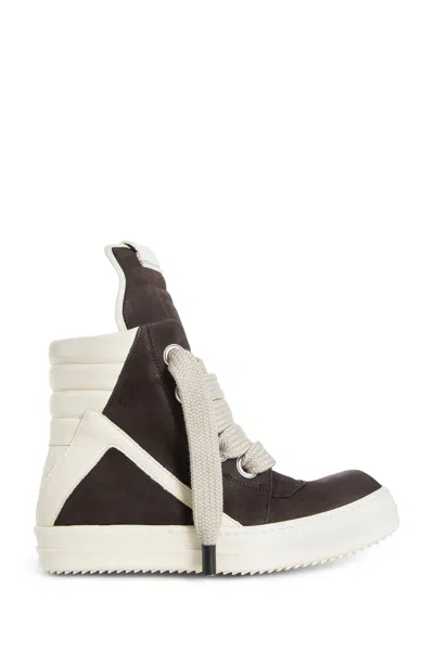 Rick Owens Jumbolace Geobasket Sneakers In Brown