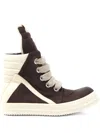 Rick Owens Jumbolace Geobasket Sneakers In Brown
