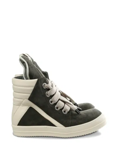 Rick Owens Jumbolace Geobasket Sneakers In Green