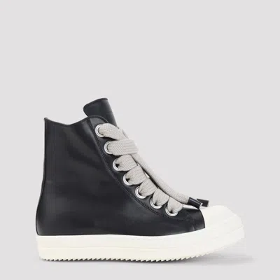 Rick Owens Jumbolace Leather Sneakers In Black