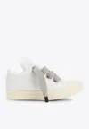 Rick Owens Hollywood Jumbo Laced Puffer Low Sneakers In White