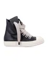 Rick Owens Leather High-top Sneakers Contrast Sole In Multi