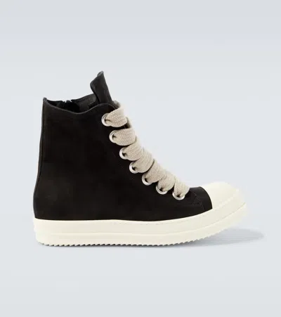 Rick Owens Jumbolace Sneaks Suede Sneakers In Black