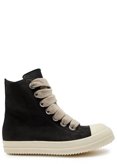 Rick Owens Jumbolace Suede Sneakers In Black