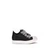 Rick Owens Black Leather Sneakers With Oversized Laces