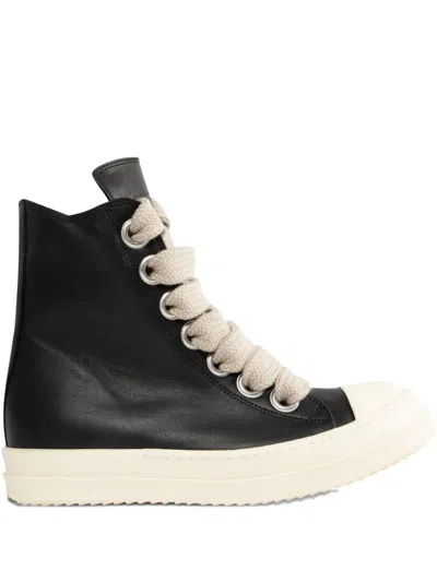 Rick Owens Jumbolace Zip Sneakers In Black