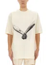 Rick Owens Relaxed Fit Graphic Print T-shirt With Nude Background In Multicolour