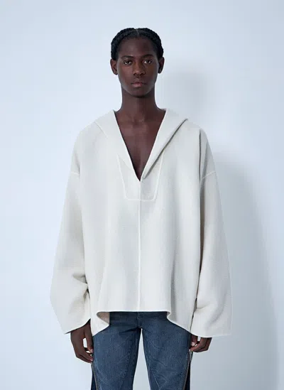 Rick Owens Kaftan Sweater In White