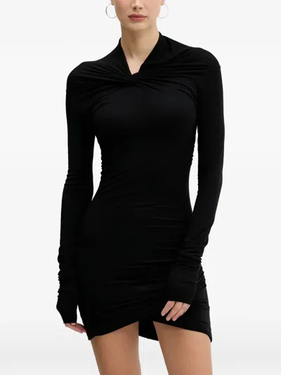 Rick Owens Kairo Long-sleeve Mini Dress In Black
