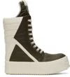 Rick Owens Mega Geobasket High-top Sneakers For Men In 3511 Bean/milk/milk