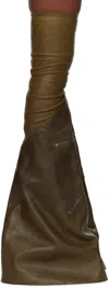 Rick Owens Khaki Cargoflares Tall Boots In 35 Bean