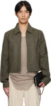 Rick Owens Khaki Concordians Alice Brad Jacket In Green
