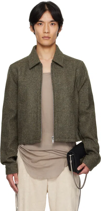 Rick Owens Khaki Concordians Alice Brad Jacket In Green