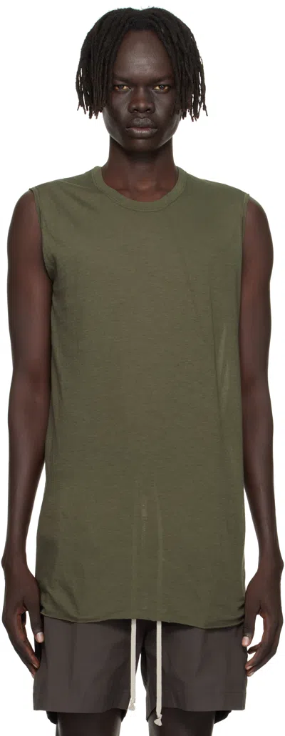Rick Owens Khaki Concordians Basic Sl Tank Top In Green