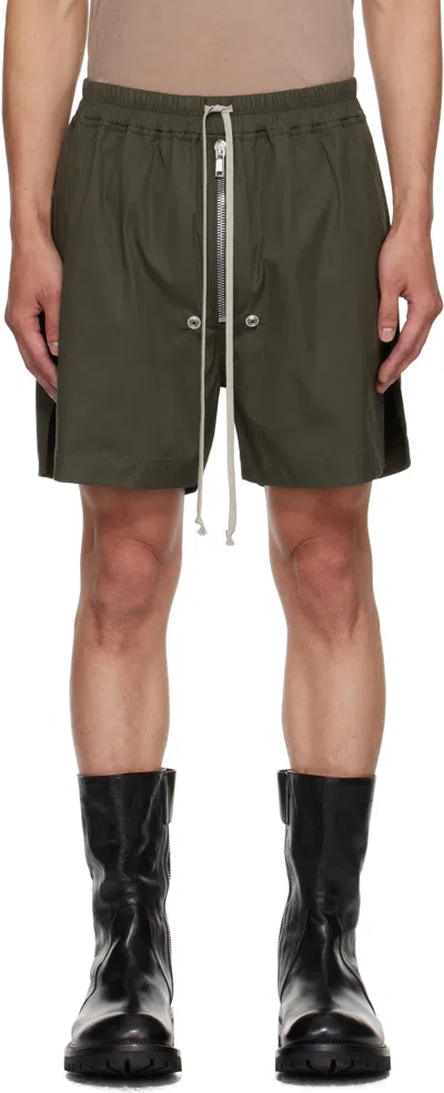 Rick Owens Khaki Concordians Bela Boxer Shorts In Green