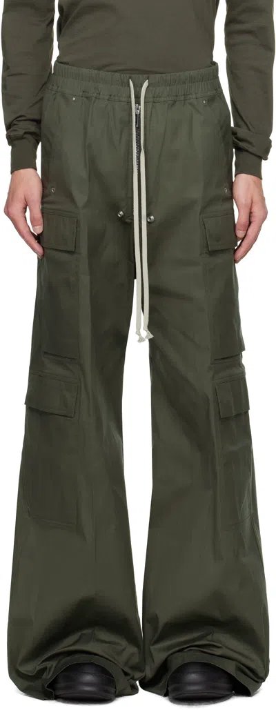 Rick Owens Khaki Concordians Cargobelas Cargo Pants In Green