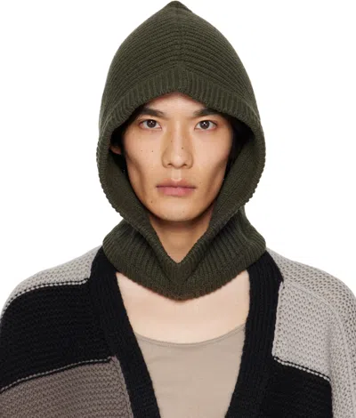 Rick Owens Khaki Concordians Cashmere Hood