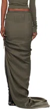 Rick Owens Khaki Concordians Edfu Maxi Skirt In Gray