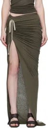 Rick Owens Khaki Concordians Edfu Maxi Skirt In Brown