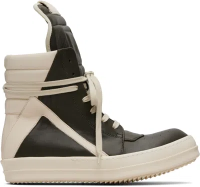 Rick Owens Geometric High-top Sneakers Unique Laces In Black