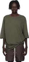 Rick Owens Khaki Concordians Jumbo T-shirt In Green