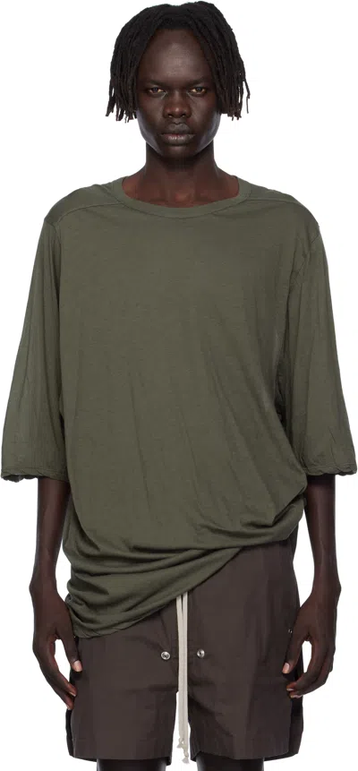 Rick Owens Khaki Concordians Jumbo T-shirt In Green
