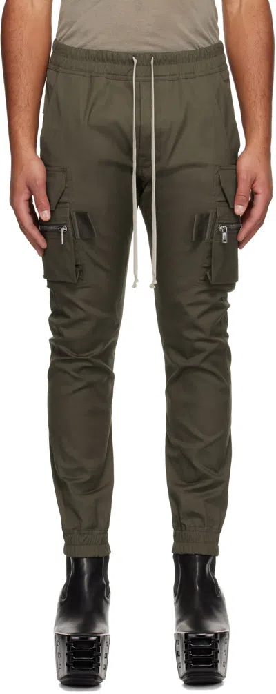 Rick Owens Khaki Concordians Mastodon Cargo Pants In Green